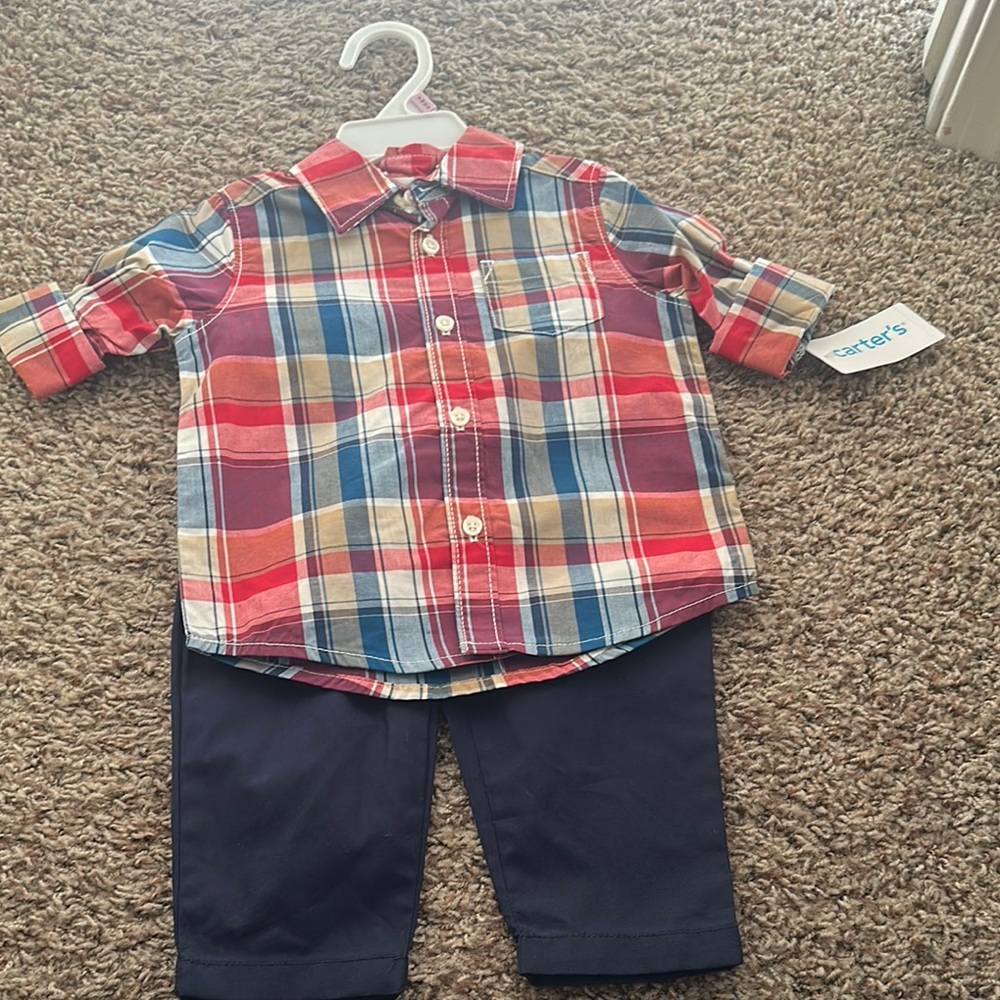 Carter's Red and Blue Button Down Shirt